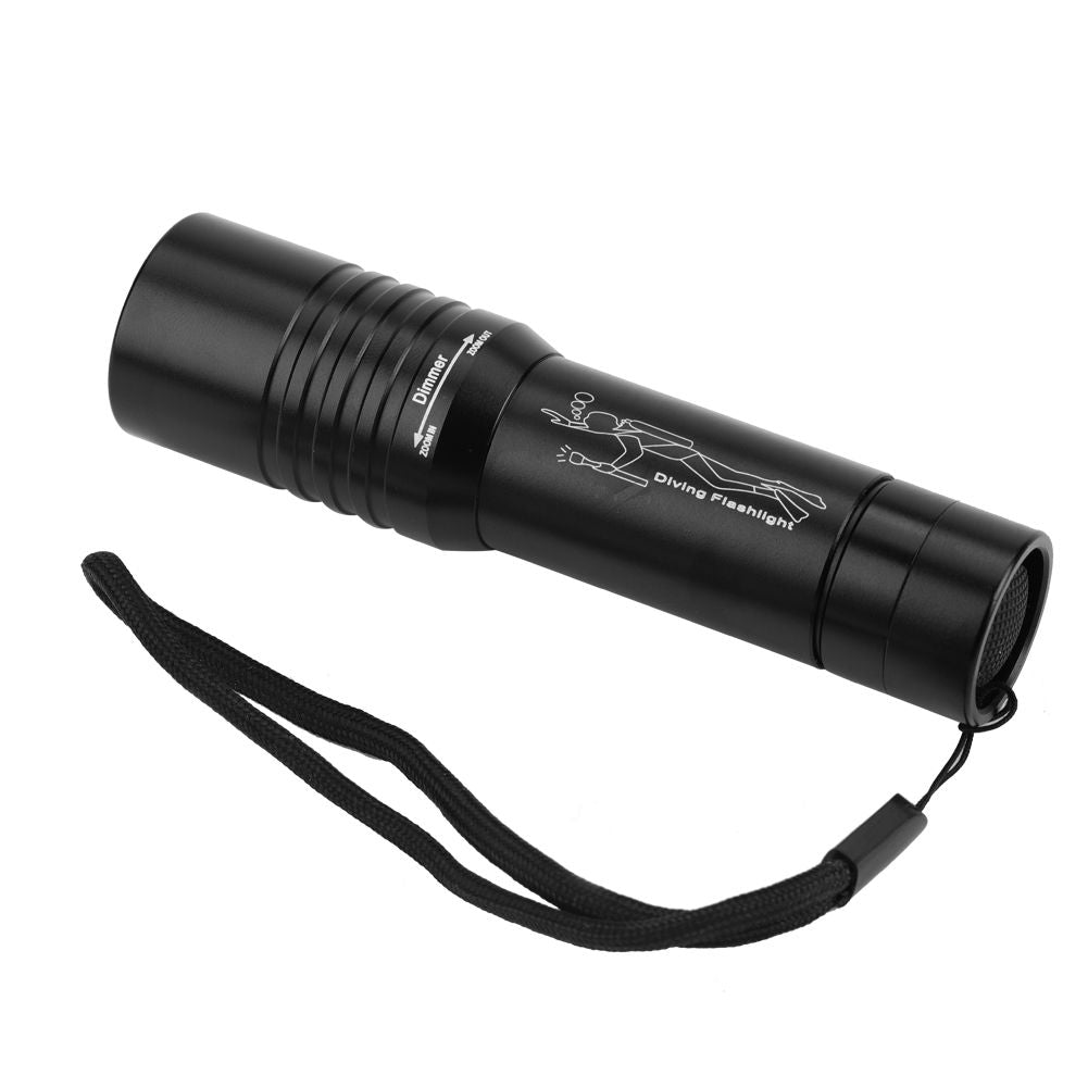 Handheld Zoomable Underwater 1200LM LED Diving Flashlight Waterproof Battery Power