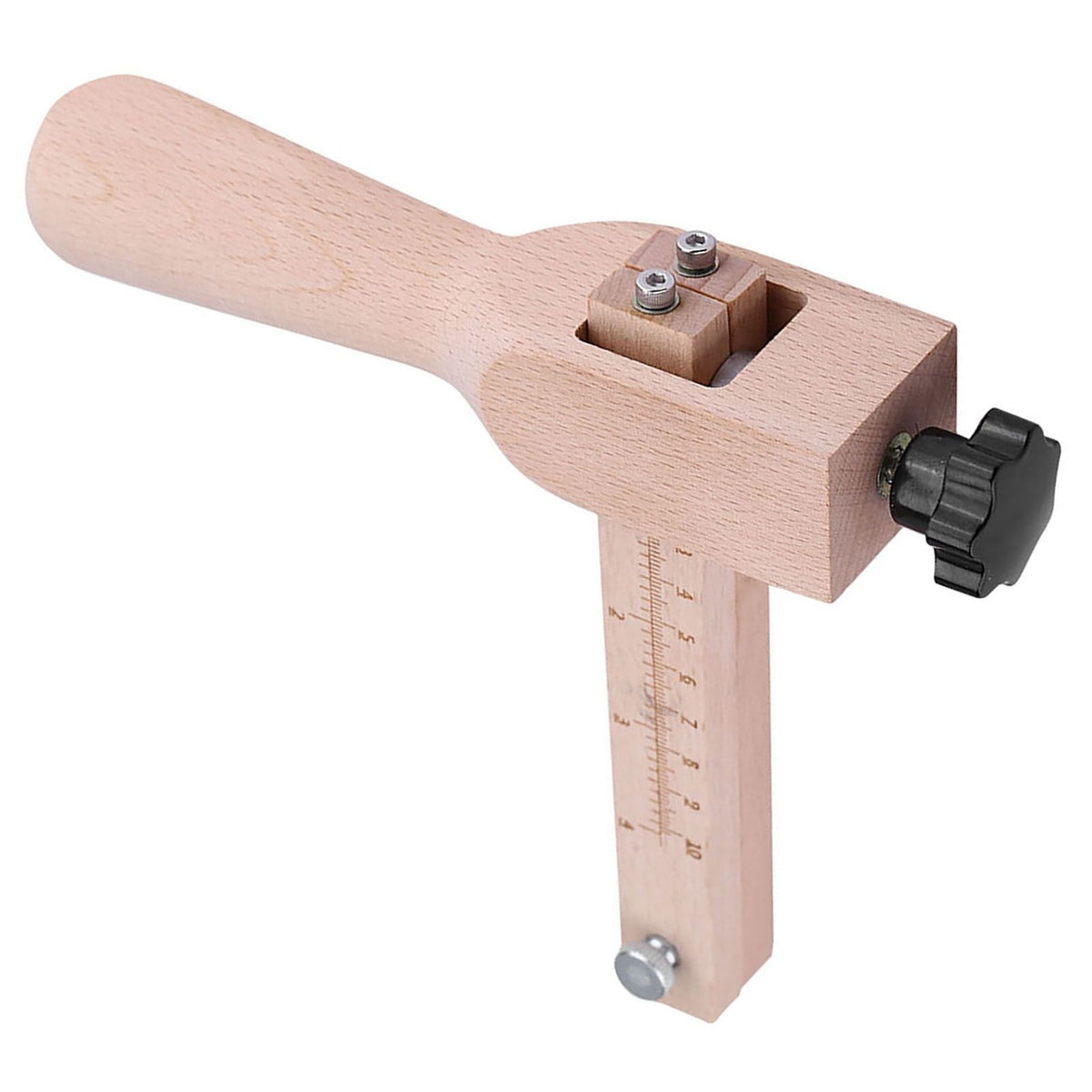 Wooden Hand Leather Strip Strap Adjustable Cutting Tool DIY Craft Tools Cutter with 3 Blades