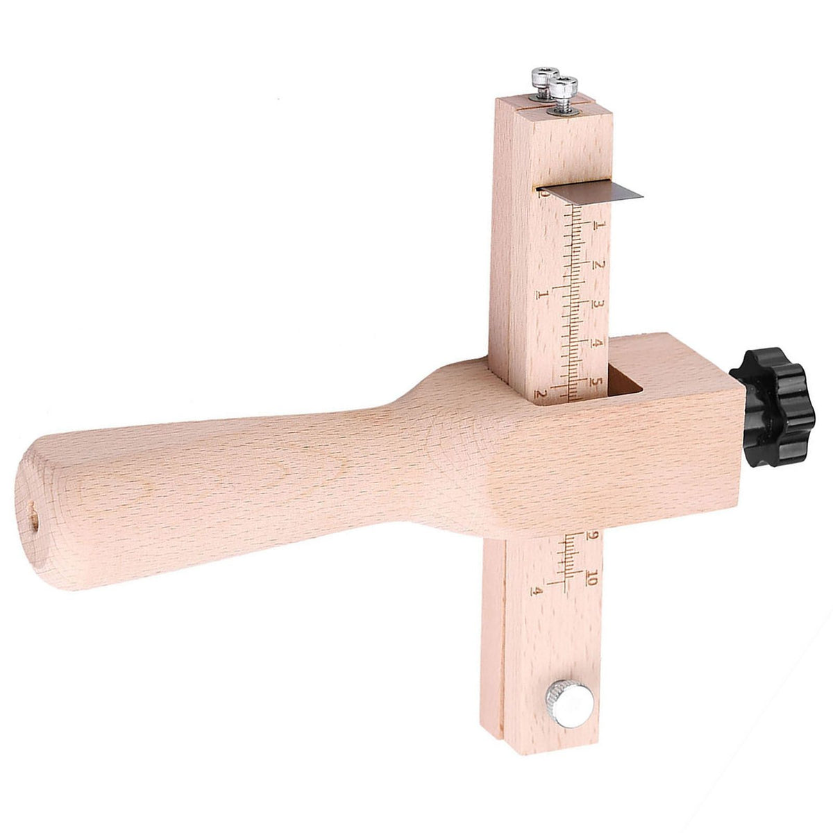 Wooden Hand Leather Strip Strap Adjustable Cutting Tool DIY Craft Tools Cutter with 3 Blades