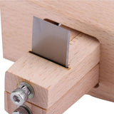 Wooden Hand Leather Strip Strap Adjustable Cutting Tool DIY Craft Tools Cutter with 3 Blades - Extra Image