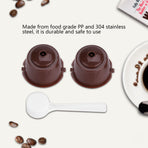 5Pcs Food Grade Pp 304 Stainless Steel Reusable Refillable Coffee Capsule Filter (Brown)