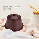 5Pcs Food Grade Pp 304 Stainless Steel Reusable Refillable Coffee Capsule Filter (Brown) - 45-Degree Angle