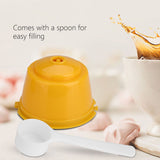 5Pcs Food Grade Pp 304 Stainless Steel Reusable Refillable Coffee Capsule Filter (Yellow)
