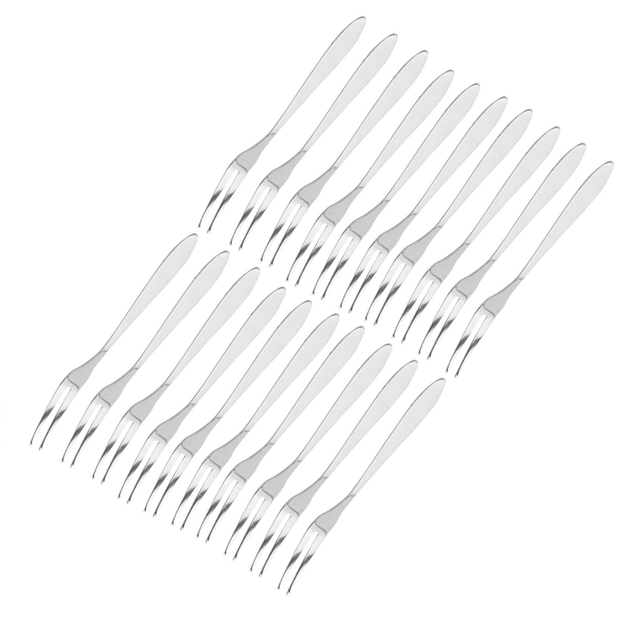 20Pcs/set Stainless Steel Fruit Fork Comfortable Long Handle Cake Desert Fruit Serving Forks