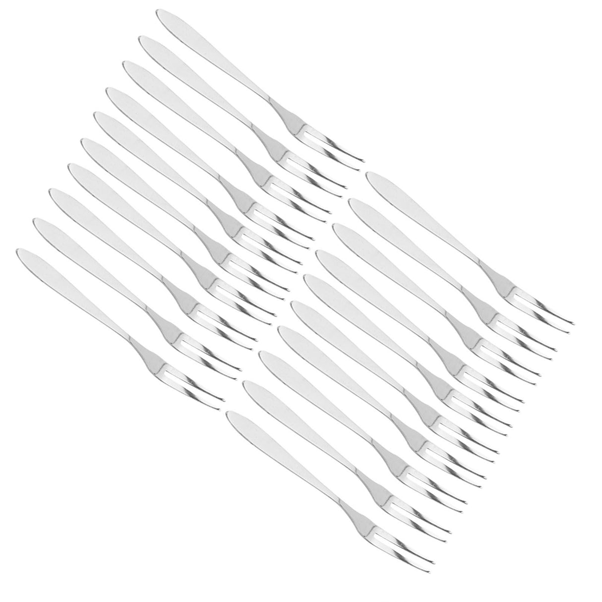20Pcs/set Stainless Steel Fruit Fork Comfortable Long Handle Cake Desert Fruit Serving Forks