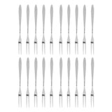 20Pcs/set Stainless Steel Fruit Fork Comfortable Long Handle Cake Desert Fruit Serving Forks