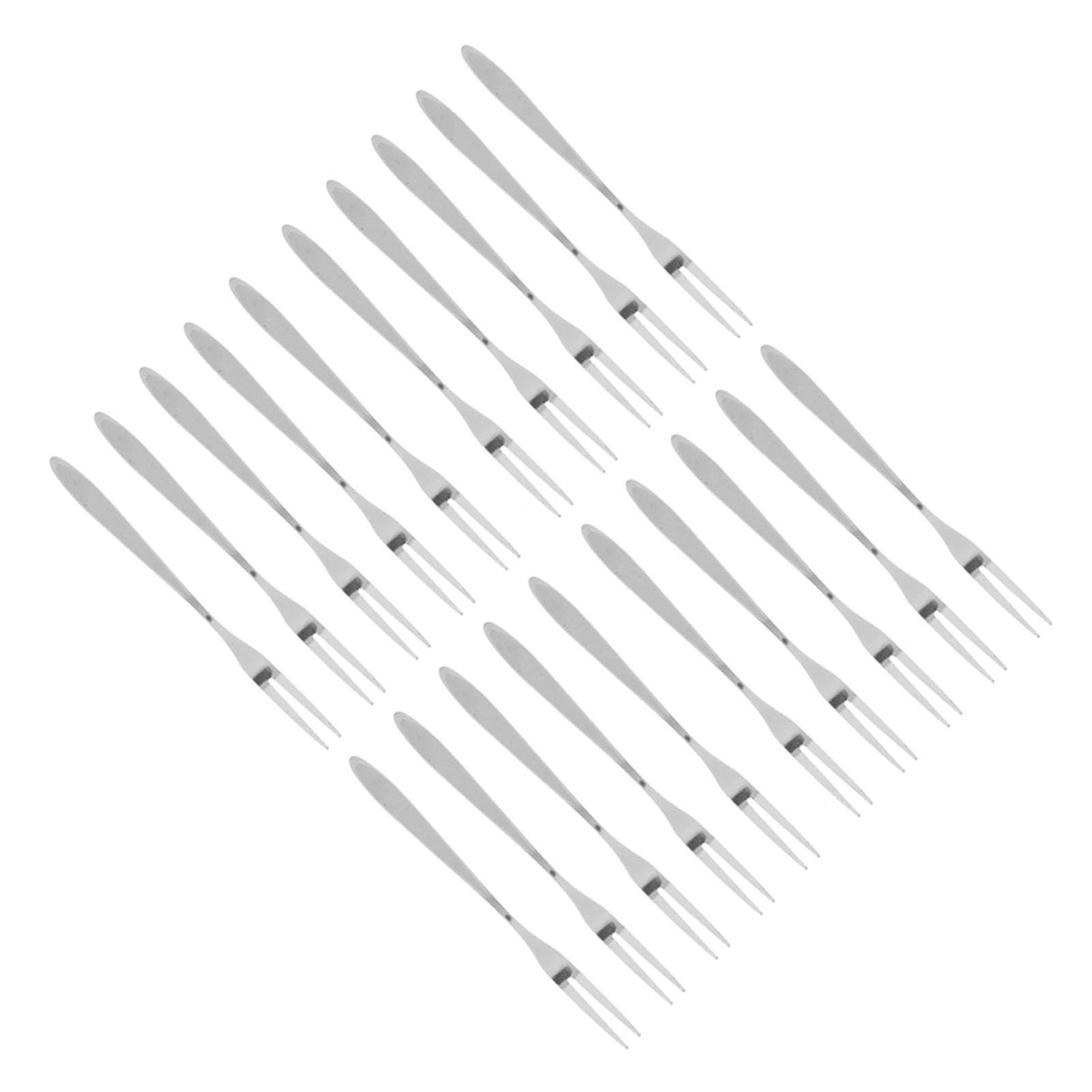 20Pcs/set Stainless Steel Fruit Fork Comfortable Long Handle Cake Desert Fruit Serving Forks