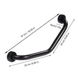 Stainless Steel Curved Shower Tub Safety Grab Bar Towel Rack Wall Mounted Bathroom Handrail