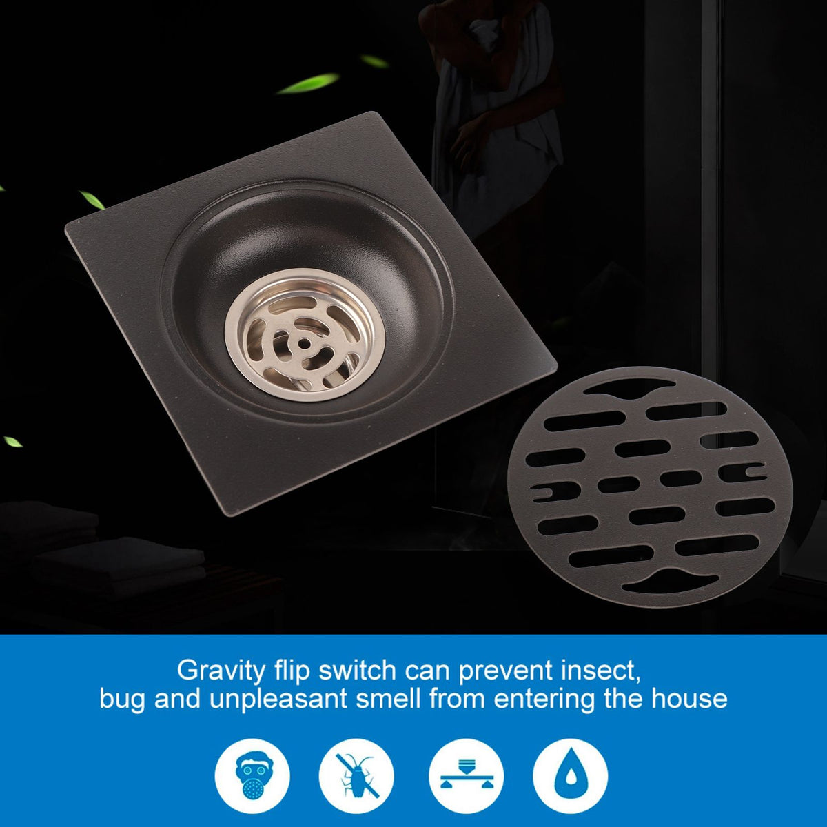 Thickened Stainless Steel Heavy Duty Home Bathroom Shower Deodorizing Waste Floor Drain