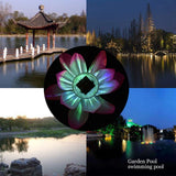 Waterproof Solar Power LED Color Changing Lotus Flower Floating Lamp Garden Colorful Pink