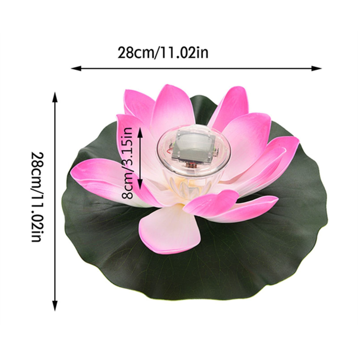 Waterproof Solar Power LED Color Changing Lotus Flower Floating Lamp Garden Colorful Pink