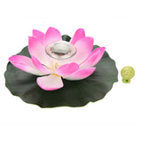 Waterproof Solar Power LED Color Changing Lotus Flower Floating Lamp Garden Colorful Pink - Extra Image