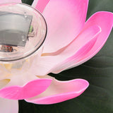 Waterproof Solar Power LED Color Changing Lotus Flower Floating Lamp Garden Colorful Pink - Extra Image