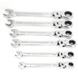 6Pcs Flexible Head Multi functional Ratchet Conination Spanner Wrench 8-17mm Repair Tools Set - Side View