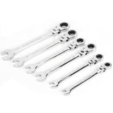 6Pcs Flexible Head Multi functional Ratchet Conination Spanner Wrench 8-17mm Repair Tools Set