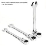 6Pcs Flexible Head Multi functional Ratchet Conination Spanner Wrench 8-17mm Repair Tools Set - Low Angle