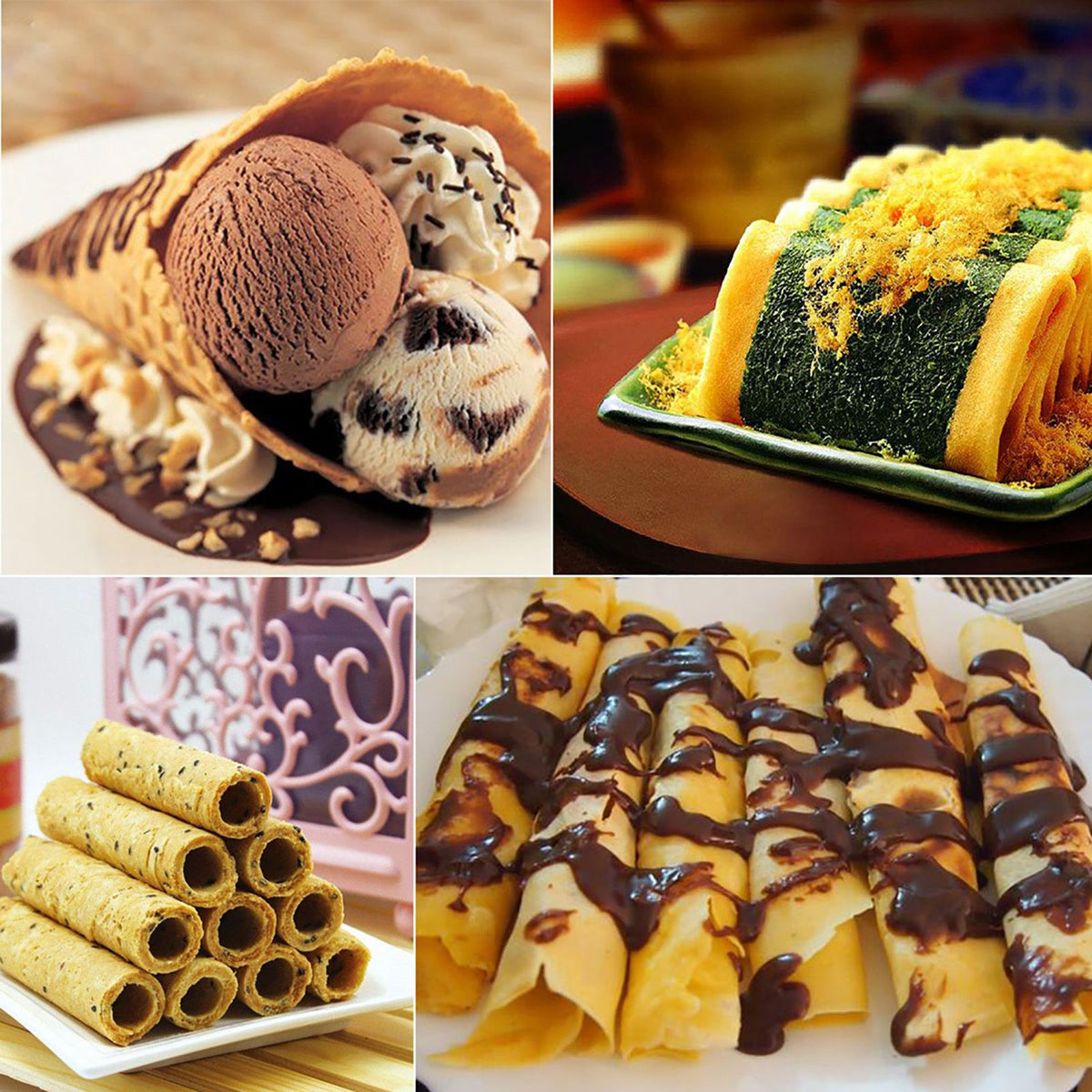 Household Kitchen Gas Nonstick Waffle Cone Making Mold Mould Baker Egg Roll Baking Tool