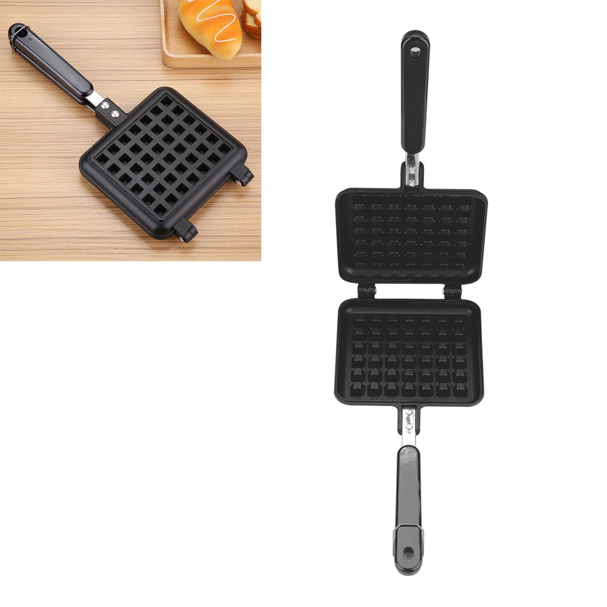 Household Kitchen Gas NOn Stick Waffle Maker Pan Mould Mold Press Plate Cooking Baking Tool