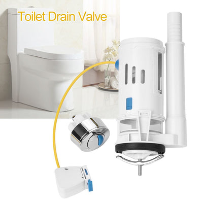 ABS Toilet Fitting Push Button Dual Drain Flush Valve Water Tank Accessory (One Piece Toilet)