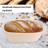 Handmade Unbleached Natural Cane Banneton Proofing Basket Dough Bread Baking Kit 21x13.5x8cm - Front View