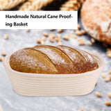Handmade Unbleached Natural Cane Banneton Proofing Basket Dough Bread Baking Kit 25x14.5x8cm