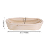 Handmade Unbleached Natural Cane Banneton Proofing Basket Dough Bread Baking Kit 27.5x14x8cm
