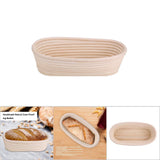 Handmade Unbleached Natural Cane Banneton Proofing Basket Dough Bread Baking Kit 27.5x14x8cm