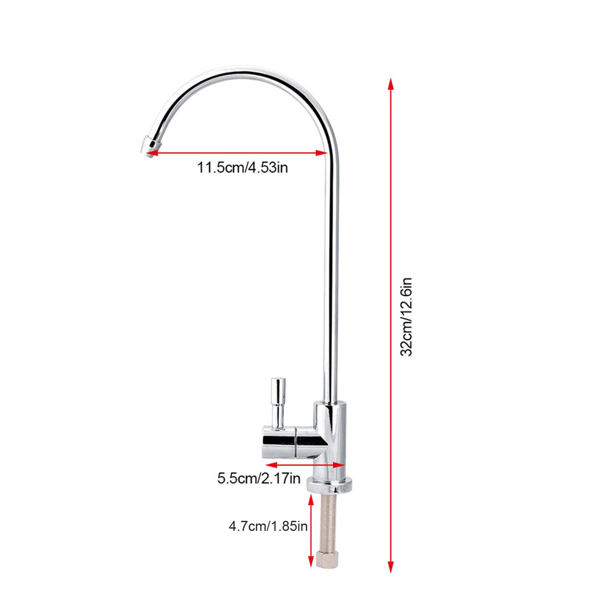 1/4'' zinc alloy Kitchen Sink Faucet Tap Chrome Reverse Osmosis RO Drinking Water Filter