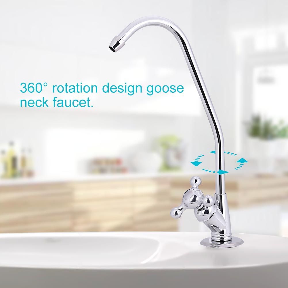 1/4'' Zinc Alloy Kitchen Faucet Tap Chrome Reverse Osmosis RO Drinking Water Filter