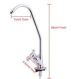 1/4'' Zinc Alloy Kitchen Faucet Tap Chrome Reverse Osmosis RO Drinking Water Filter - Top-Down View