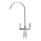 1/4'' Double Holes Sink Faucet Tap Chrome Reverse Osmosis RO Drinking Water Filter - Top-Down View