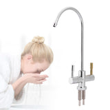 1/4'' Double Holes Sink Faucet Tap Chrome Reverse Osmosis RO Drinking Water Filter - Rear View