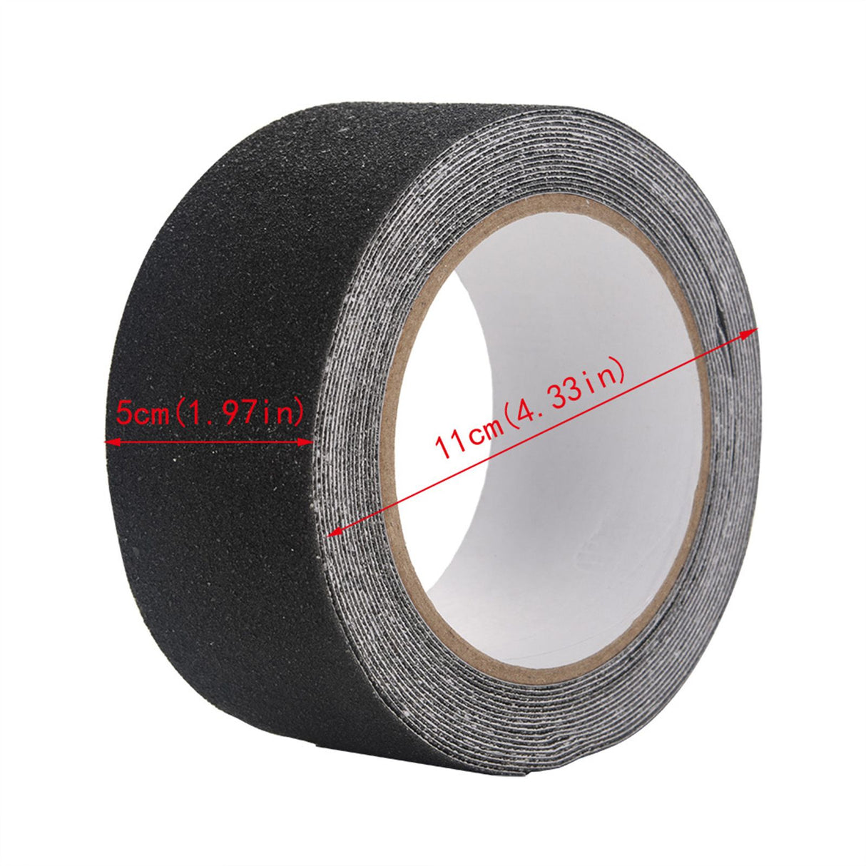 5M*5cm PVC NOn Slip Anti Skid Adhesive Tape for Stair Step Floor Safety Decoration (Black)