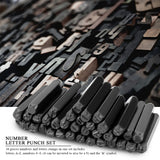 36pcs 6mm Carbon Steel Number/Capital Letter Stamp Punch Set for Metal Wood Leather Plastic