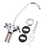 1/4'' Zinc Alloy Kitchen Double Head Faucet Tap Chrome Reverse Osmosis RO Drinking Water Filter