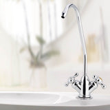 1/4'' Zinc Alloy Kitchen Double Head Faucet Tap Chrome Reverse Osmosis RO Drinking Water Filter