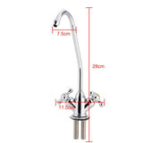 1/4'' Zinc Alloy Kitchen Double Head Faucet Tap Chrome Reverse Osmosis RO Drinking Water Filter