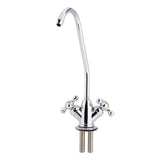 1/4'' Zinc Alloy Kitchen Double Head Faucet Tap Chrome Reverse Osmosis RO Drinking Water Filter - Rear View