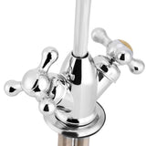 1/4'' Zinc Alloy Kitchen Double Head Faucet Tap Chrome Reverse Osmosis RO Drinking Water Filter - Low Angle