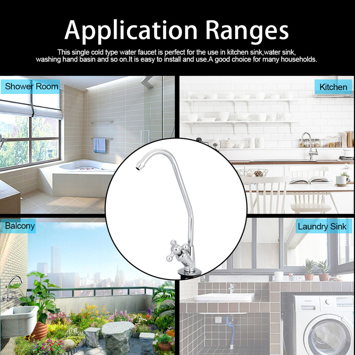 1/4'' Zinc Alloy Kitchen Faucet Tap Chrome Reverse Osmosis RO Drinking Water Filter