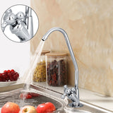 1/4'' Zinc Alloy Kitchen Faucet Tap Chrome Reverse Osmosis RO Drinking Water Filter - Side View