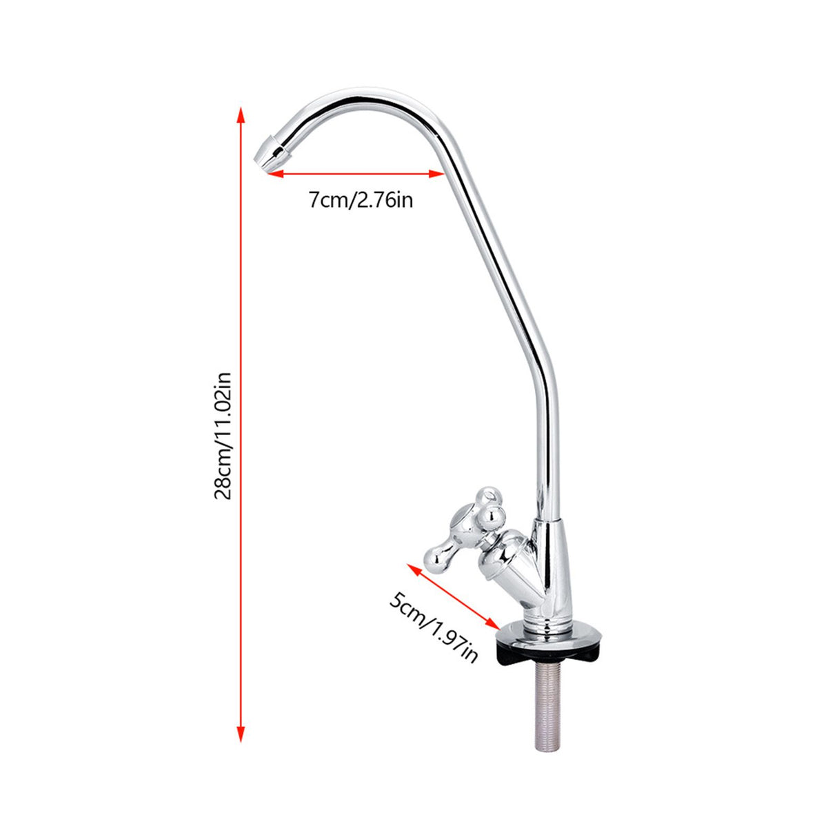 1/4'' Zinc Alloy Kitchen Faucet Tap Chrome Reverse Osmosis RO Drinking Water Filter