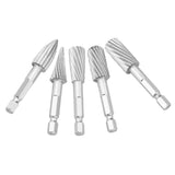 5pcs 1/4inch Hex Shank High Speed Steel Burrs Rotary Files Tools for Aluminum and Iron Hardware