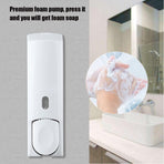 600ml Wall Mounted Manual Foam Soap Liquid Dispenser Lotion Box for Bathroom Kitchen (White)