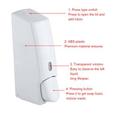 600ml Wall Mounted Manual Foam Soap Liquid Dispenser Lotion Box for Bathroom Kitchen (White)