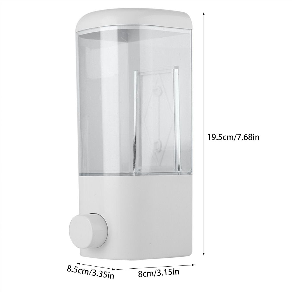 500ml Bathroom Hotel Wall Mounted Plastic Soap Liquid Shampoo Lotion Manual Dispenser