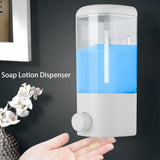 500ml Bathroom Hotel Wall Mounted Plastic Soap Liquid Shampoo Lotion Manual Dispenser