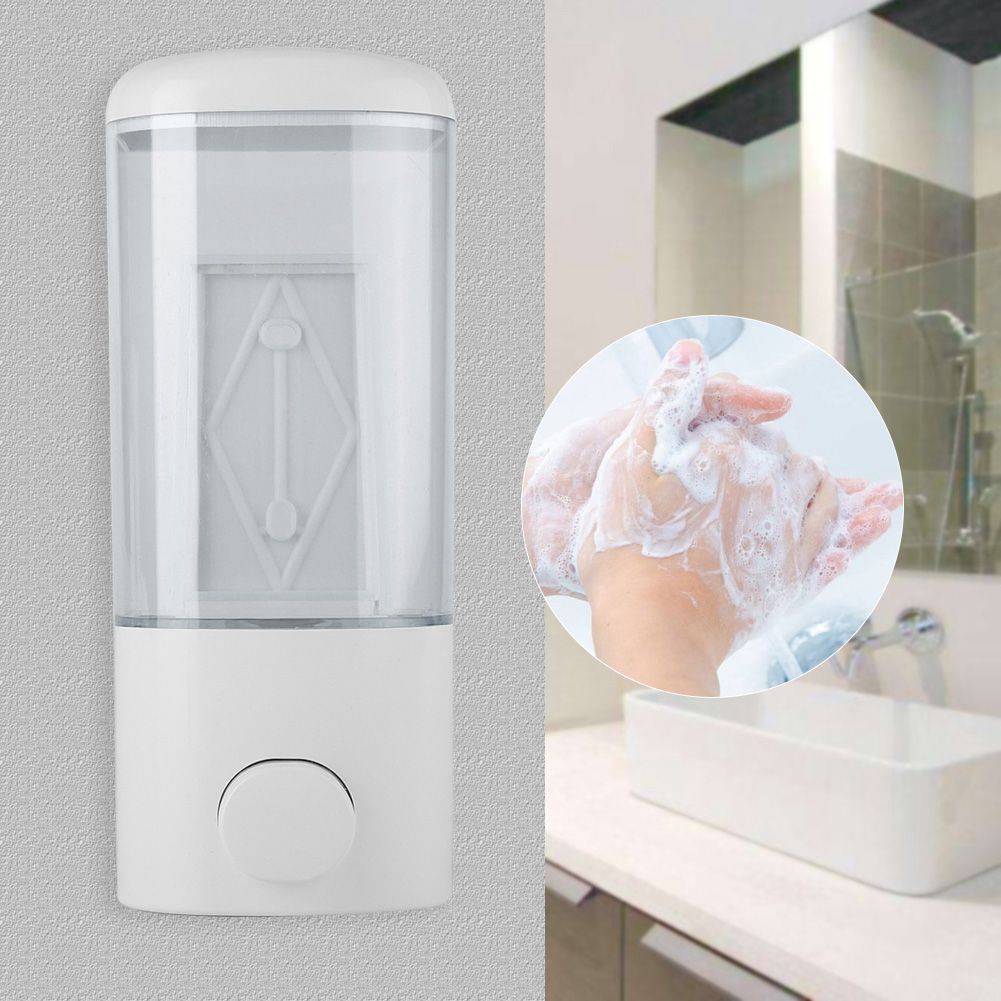 500ml Bathroom Hotel Wall Mounted Plastic Soap Liquid Shampoo Lotion Manual Dispenser