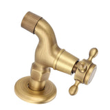 Wall Mounted Vintage Solid Brass Faucet Single Cold Water Tape for Kitchen Sink Mop Pool(Short) - Side View