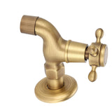 Wall Mounted Vintage Solid Brass Faucet Single Cold Water Tape for Kitchen Sink Mop Pool(Short)